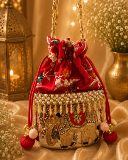 Royal Elephant German Silver Potli