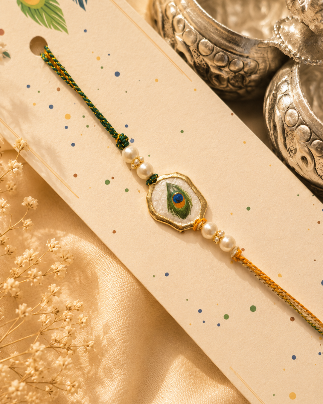 Divine Peacock Feather Rakhi