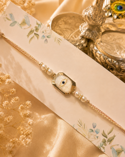 Ivory Pearl Evil Eye Rakhi