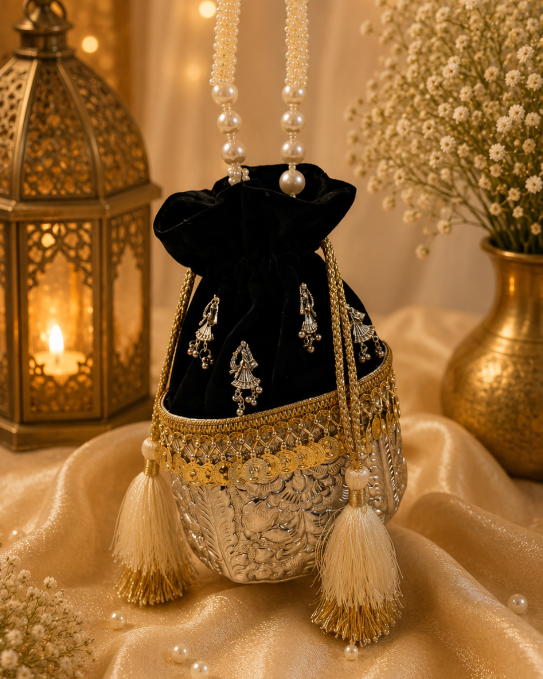 Noor Kathak German Silver Potli
