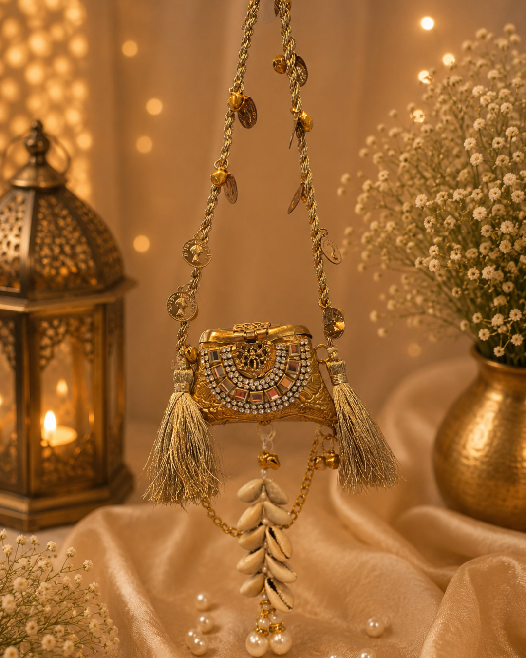 Rajwada Treasure German Silver Minaudière Potli