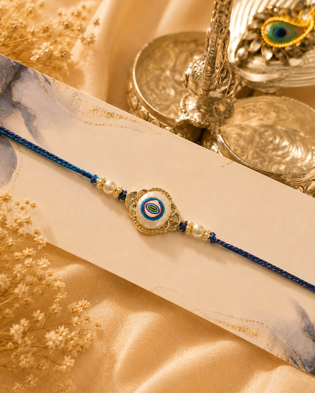 Floral Evil Eye Protection Rakhi