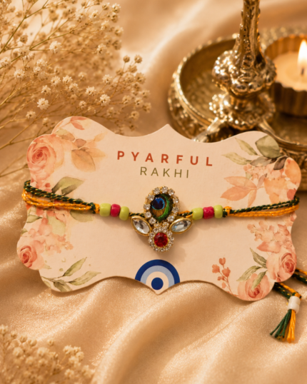 Royal Peacock Stone Rakhi