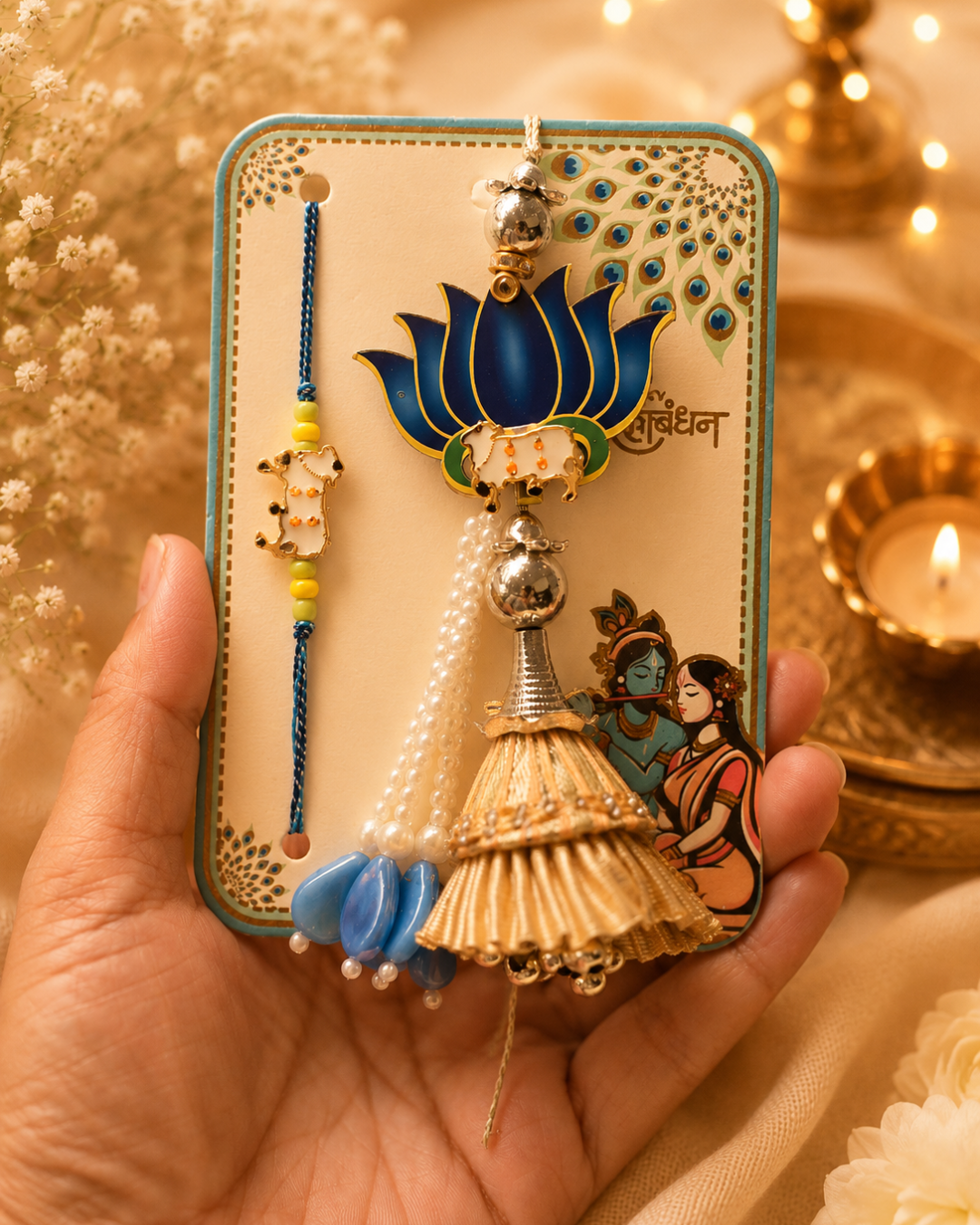 Royal Lotus Lumba & Rakhi Combo