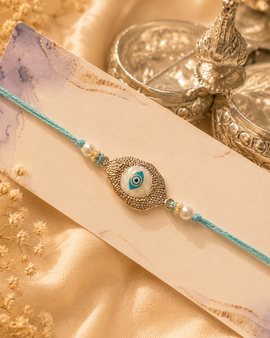Celestial Evil Eye Pearl Rakhi