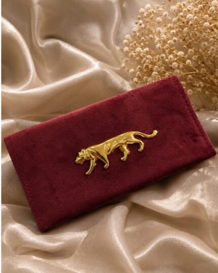 Velvet Panther Luxury envelope – Wine Burgundy