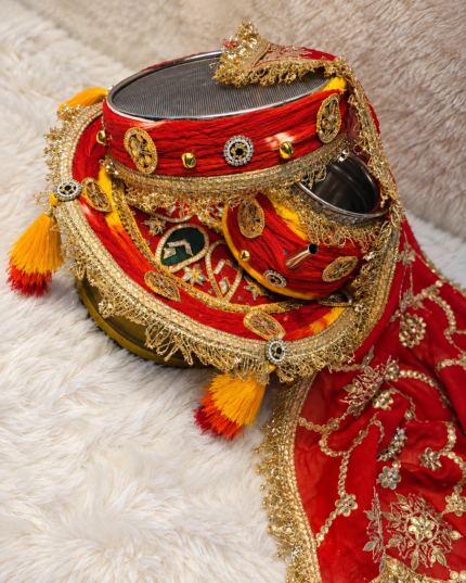 Sindoor Red & Yellow Karwa Chauth Thali Set