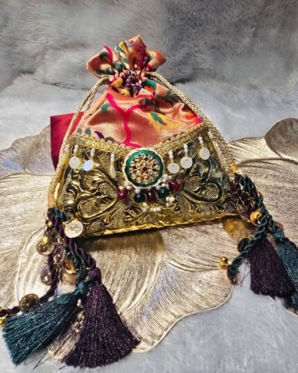 Royal Paithani German Silver Samosa Potli