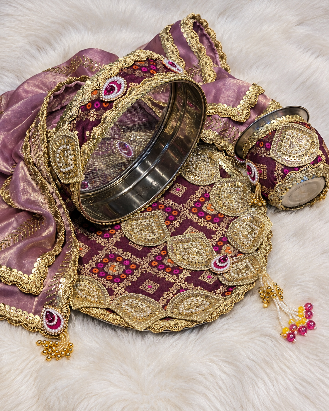 Royal Mauve Karwa Chauth Thali Set